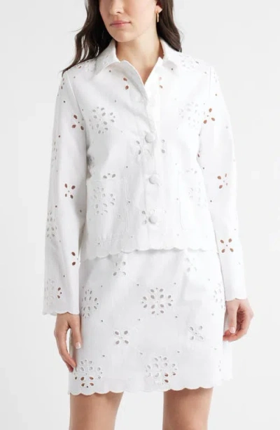 Caslonr Caslon(r) Eyelet Lace Jacket In White