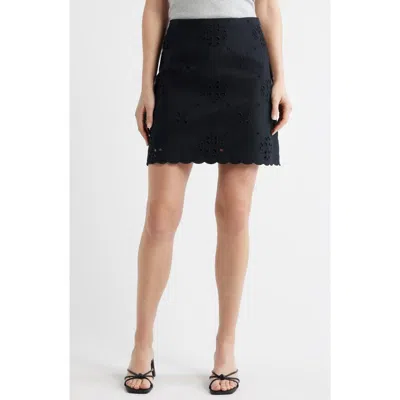 Caslonr Caslon(r) Eyelet Lace Miniskirt In Black