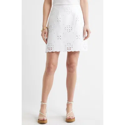 Caslonr Caslon(r) Eyelet Lace Miniskirt In White