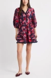 Caslonr Caslon(r) Floral Drop Waist Minidress In Pink