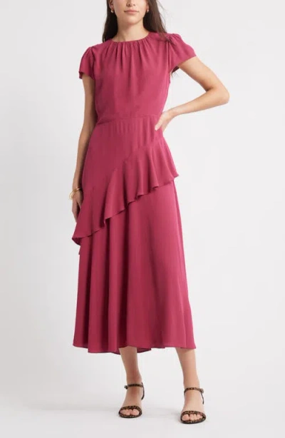 Caslonr Caslon(r) Flutter Sleeve Ruffle Maxi Dress In Pink