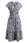 Caslonr Caslon(r) Front Button Midi Dress In Multi