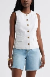 Caslonr Caslon(r) Front Button Vest In White