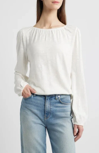Caslonr Caslon(r) Gathered Neck Top In Ivory Cloud