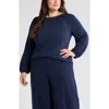Caslonr Caslon(r) Gathered Neck Top In Navy Blazer
