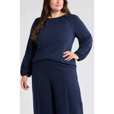 Caslonr Caslon(r) Gathered Neck Top In Navy Blazer