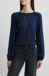 Caslonr Caslon(r) Gathered Neck Top In Navy Blazer