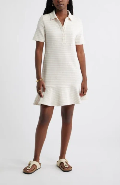 Caslonr Caslon(r) Henley Short Sleeve Polo Dress In White