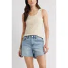 Caslonr Caslon(r) Henley Stretch Cotton Rib Tank In Brown