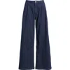 Caslonr Caslon(r) High Waist Pleated Wide Leg Jeans In Dark Wash