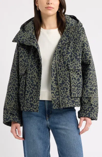 Caslonr Caslon(r) Hooded Plaid Insulated Jacket In Animal Print