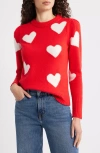 Caslonr Caslon(r) Intarsia Heart Sweater In Red