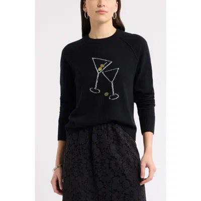Caslonr Caslon(r) Intarsia Wool & Cashmere Sweater In Black