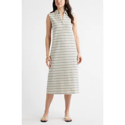 Caslonr Caslon(r) Jacquard Henley Midi Dress In White