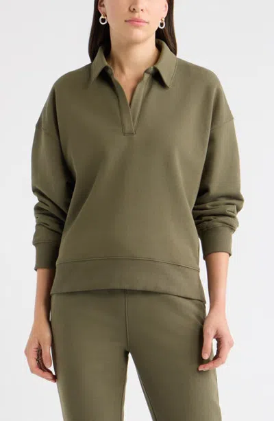 Caslonr Caslon(r) Johnny Collar Sweatshirt In Olive Sarma