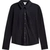 Caslonr Caslon(r) Knit Button-up Shirt In Black