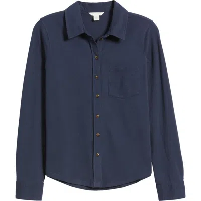 Caslonr Caslon(r) Knit Button-up Shirt In Navy Blazer