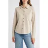 Caslonr Caslon(r) Knit Button-up Shirt In Tan Doeskin Heather