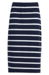 Caslonr Caslon(r) Knit Pencil Skirt In Navy- White Jolie Stripe
