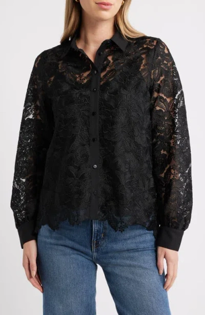 Caslonr Caslon(r) Lace Shirt In Black