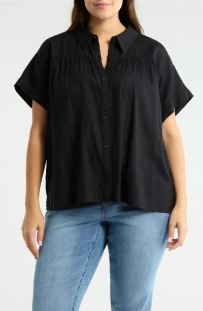 Caslonr Caslon(r) Linen Blend Button-up Shirt In Black