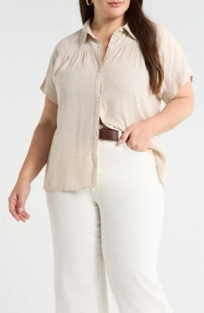 Caslonr Caslon(r) Linen Blend Button-up Shirt In Neutral