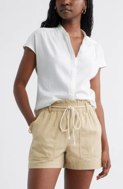 Caslonr Caslon(r) Linen Blend Shirt In White