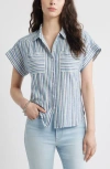 Caslonr Caslon(r) Linen Blend Short Sleeve Button-up Shirt