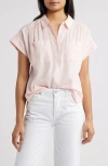 Caslonr Caslon(r) Linen Blend Short Sleeve Button-up Shirt In Pink Balm