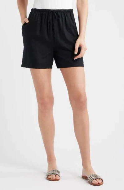 Caslonr Caslon(r) Linen Blend Shorts In Black