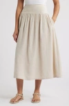 Caslonr Caslon(r) Linen Blend Skirt In Flax