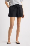 Caslonr Caslon(r) Linen Drawstring Shorts In Black