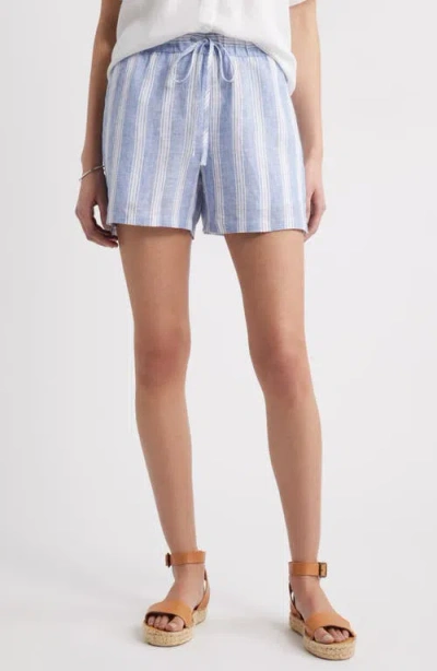 Caslonr Caslon(r) Linen Drawstring Shorts In Blue Vintage Leah Stripe