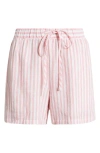 Caslonr Caslon(r) Linen Drawstring Shorts In Pink G- White Brianne Stripe