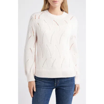 Caslonr Caslon(r) Lofty Pointelle Stitch Crewneck Sweater