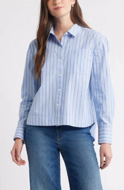 Caslonr Caslon(r) Long Sleeve Drop Hem Button-up Shirt In Multi