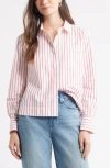 Caslonr Caslon(r) Long Sleeve Drop Hem Button-up Shirt In Multi