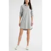 Caslonr Caslon(r) Long Sleeve French Terry Polo Dress In Gray