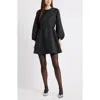 Caslonr Caslon(r) Long Sleeve Jaquard Minidress In Black