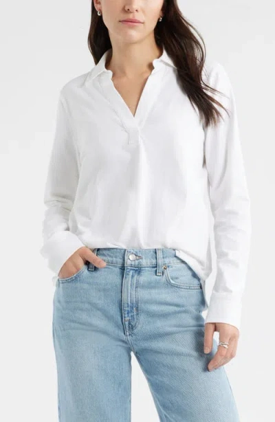 Caslonr Caslon(r) Long Sleeve Knit Johnny Collar Top