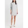 Caslonr Caslon(r) Long Sleeve Quilted Sweatshirt Minidress In Gray