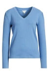 Caslonr Caslon(r) Long Sleeve Rib T-shirt In Blue