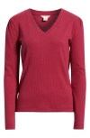 Caslonr Caslon(r) Long Sleeve Rib T-shirt In Red