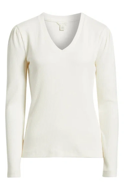 Caslonr Caslon(r) Long Sleeve Rib T-shirt In White