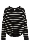 Caslonr Caslon(r) Long Sleeve Waffle Knit T-shirt In Black