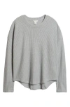 Caslonr Caslon(r) Long Sleeve Waffle Knit T-shirt In Gray