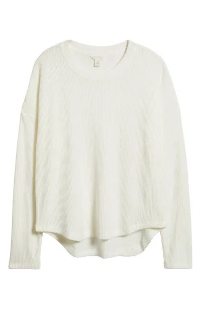 Caslonr Caslon(r) Long Sleeve Waffle Knit T-shirt In White