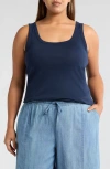 Caslonr Caslon(r) Melody Rib Tank Top In Navy Blazer