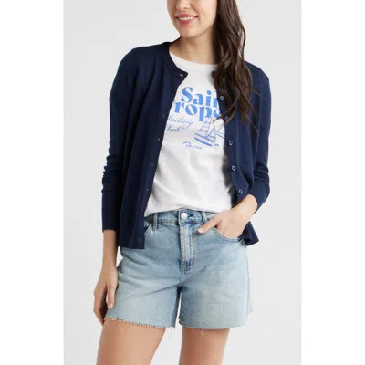 Caslonr Caslon(r) Merino Wool Blend Cardigan In Blue