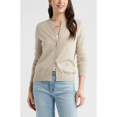 Caslonr Caslon(r) Merino Wool Blend Cardigan In Brown